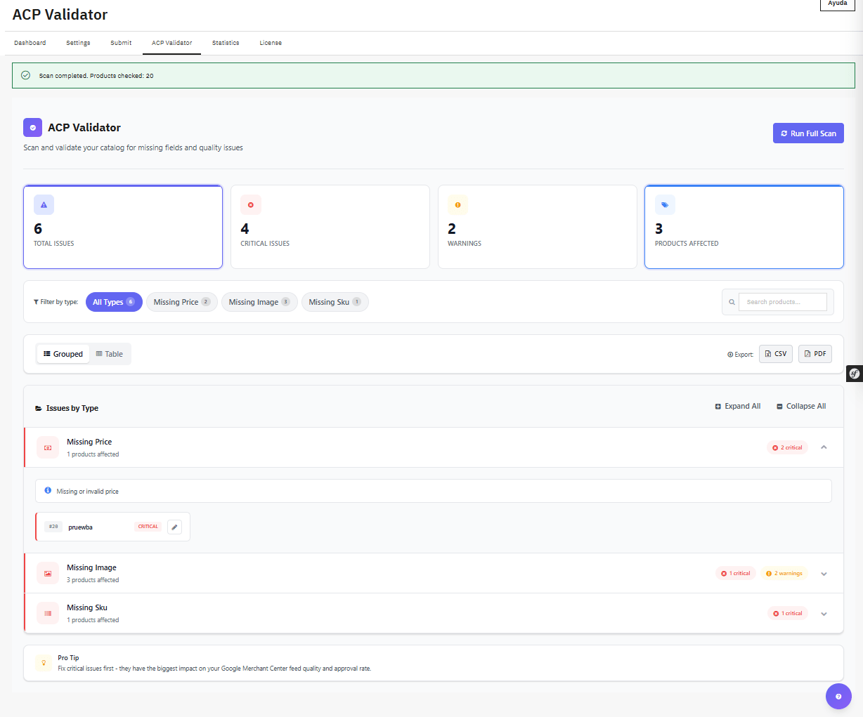 ACP Validator Scanner