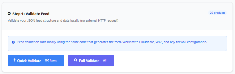 One-Click Feed Validation